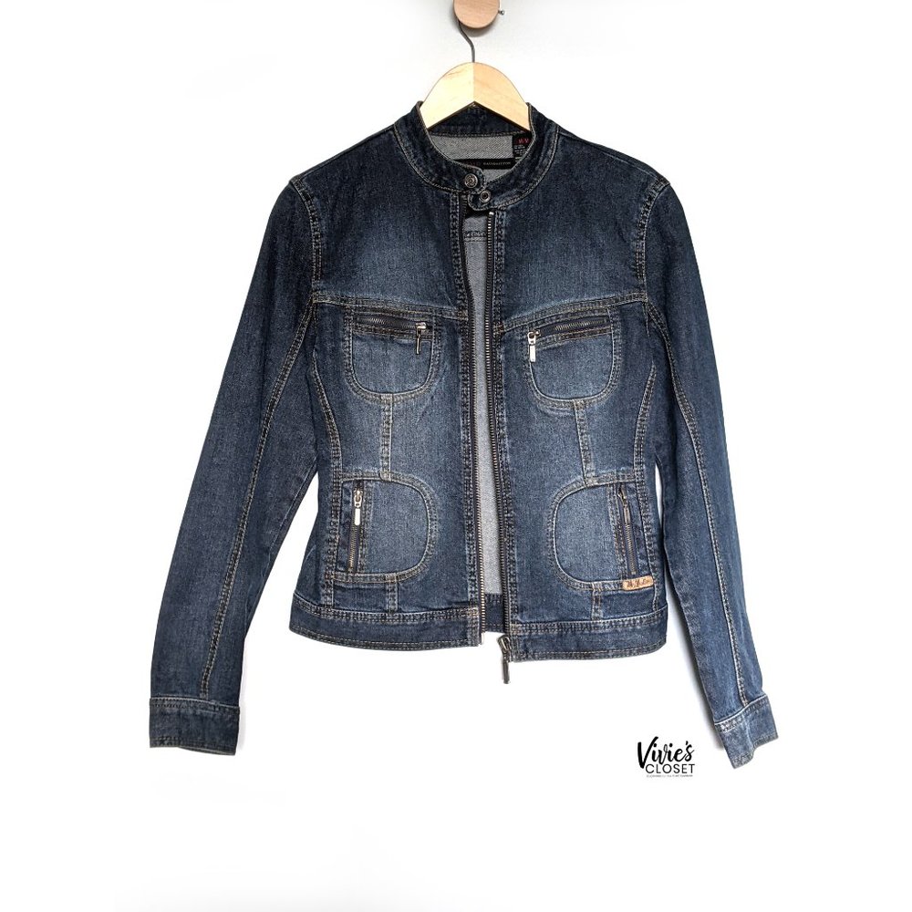 Buffalo David Bitton Blue Denim Faded Jacket Size Medium